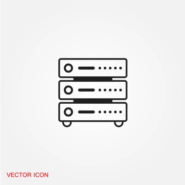 sunucu düz simgesi, vektör illüstrasyonu 
