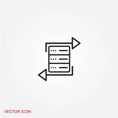 sunucu düz simgesi, vektör illüstrasyonu 