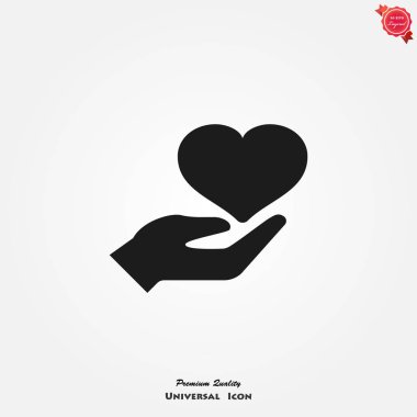 kalp elde simge, vektör resimleme 