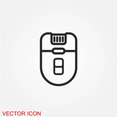 Epilatör düz simgesi beyaz arka plan, vektör, illüstrasyon izole