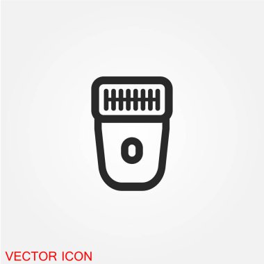 Epilatör düz simgesi beyaz arka plan, vektör, illüstrasyon izole