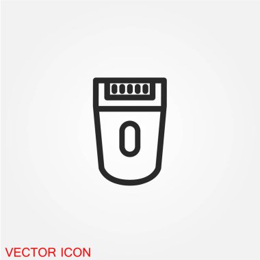 Epilatör düz simgesi beyaz arka plan, vektör, illüstrasyon izole