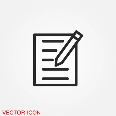 Beyaz arka plan, vektör, illüstrasyon izole kalem düz simgesi ile belge