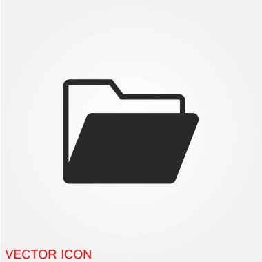 muhasebe klasör düz simgesi beyaz arka plan, vektör, illüstrasyon izole