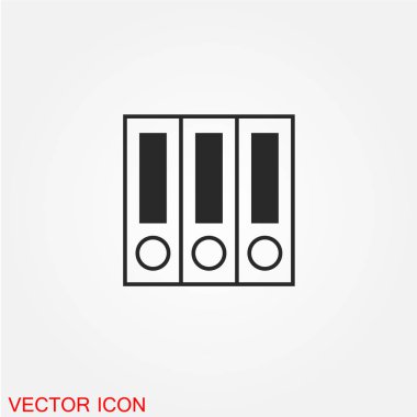 muhasebe klasörleri düz simgesi beyaz arka plan, vektör, illüstrasyon izole