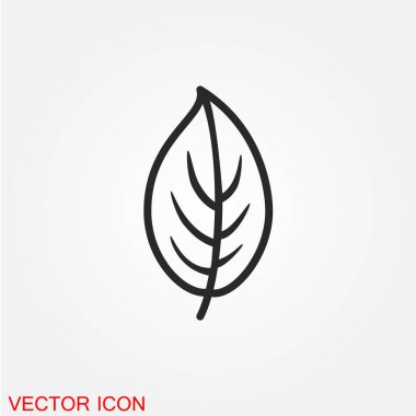 ağaç yaprak düz simgesi beyaz arka plan, vektör, illüstrasyon izole