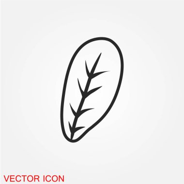 ağaç yaprak düz simgesi beyaz arka plan, vektör, illüstrasyon izole