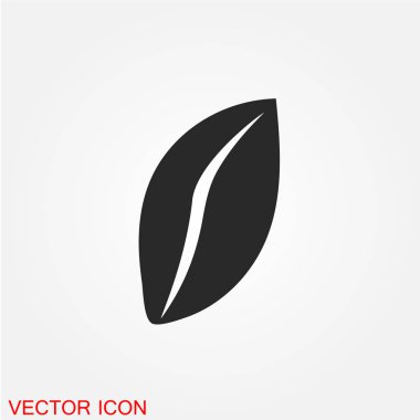 ağaç yaprak düz simgesi beyaz arka plan, vektör, illüstrasyon izole