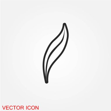 ağaç yaprak düz simgesi beyaz arka plan, vektör, illüstrasyon izole