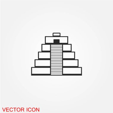 Düz kutsal kişilerin resmi, vektör çizim piramit 