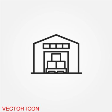 Garaj kutuları düz simgesi beyaz arka plan, vektör, illüstrasyon izole