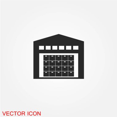 Garaj düz simgesi beyaz arka plan, vektör, illüstrasyon izole