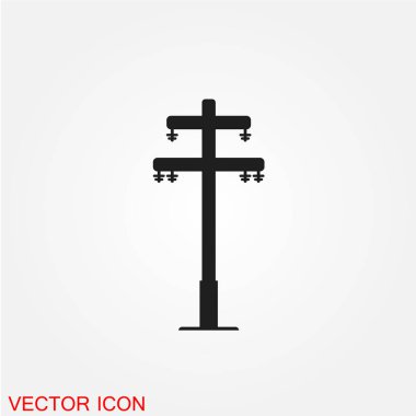 Elektrik tower siyah siluet, vektör çizim 