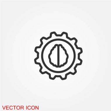 vites düz simgesi beyaz arka plan, vektör, illüstrasyon izole insan beyni