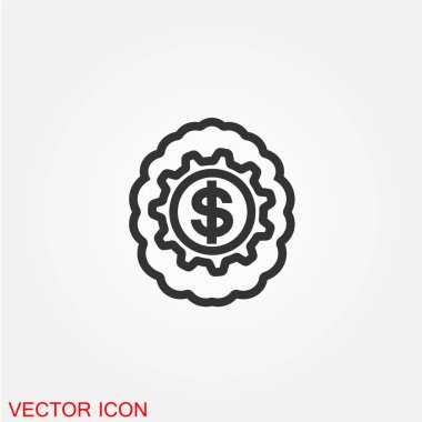 insan beyni simgesiyle beyaz arka plan, vektör, illüstrasyon izole doları sembolü düz viteste