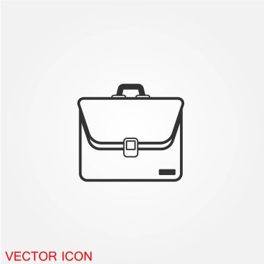 Evrak Çantası'nı düz simgesi beyaz arka plan, vektör, illüstrasyon izole