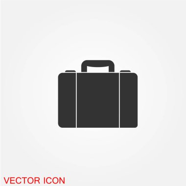 Evrak Çantası'nı düz simgesi beyaz arka plan, vektör, illüstrasyon izole