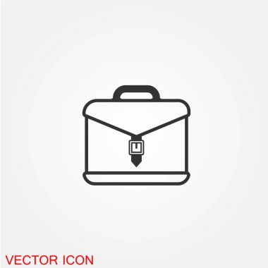 Evrak Çantası'nı düz simgesi beyaz arka plan, vektör, illüstrasyon izole