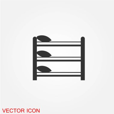 hostel ranza düz simgesi beyaz arka plan, vektör, illüstrasyon izole