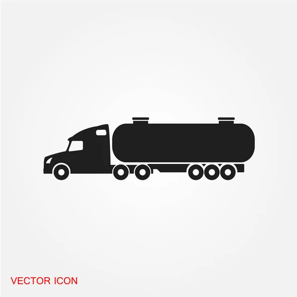 Grand Camion Silhouette Noire Icône Illustration Vectorielle — Image vectorielle