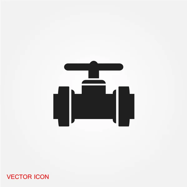 Pipe Valve Flat Icon Isolated White Background Vector Illustration — Stock Vector