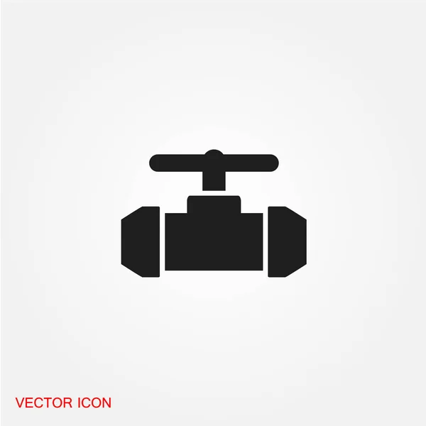 Potrubní Ventil Plochý Ikona Izolovaných Bílém Pozadí Vektor Ilustrace — Stockový vektor