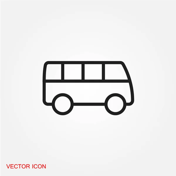 Ícone Plano Ônibus Ilustração Vetorial — Vetor de Stock