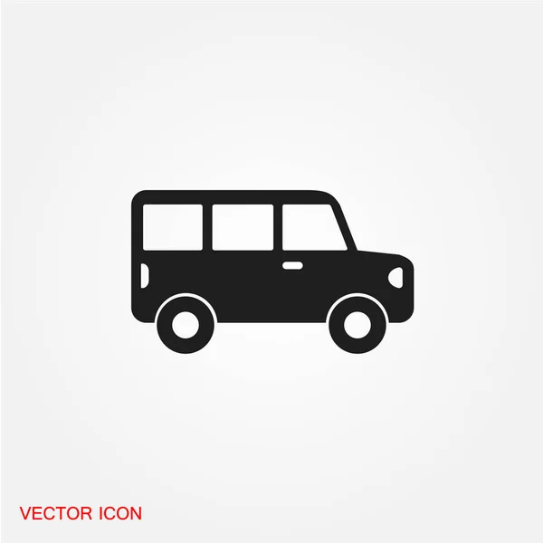 Icono Silueta Bus Negro Ilustración Vectorial — Vector de stock