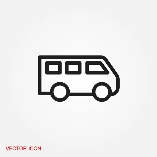 Ícone Sinal Ônibus Símbolo Transporte Público Ilustração Vetorial — Vetor de Stock