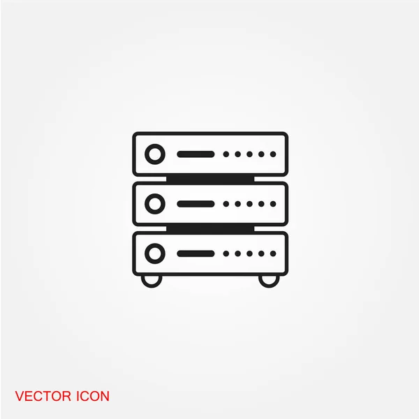 Icono Plano Del Servidor Ilustración Vectorial — Vector de stock