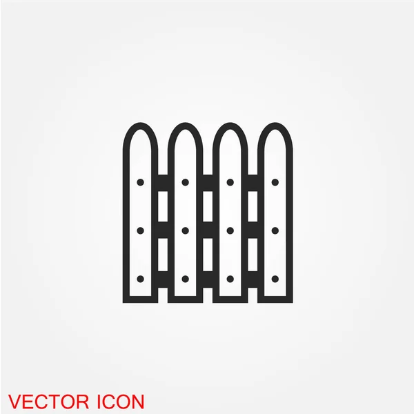 Clôture Icône Plate Isolée Sur Fond Blanc Vecteur Illustration — Image vectorielle