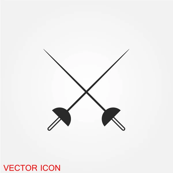 Degen Flaches Symbol Isoliert Auf Weißem Hintergrund Vektor Illustration — Stockvektor