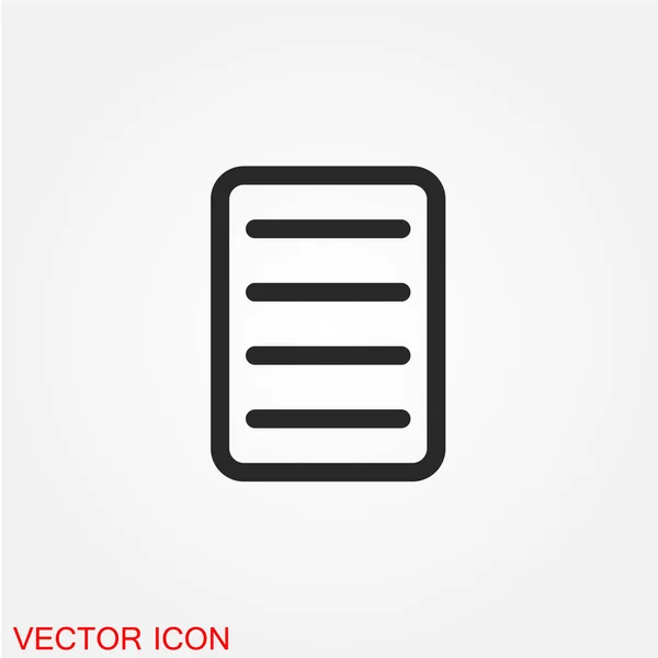 Documento Icono Plano Aislado Sobre Fondo Blanco Vector Ilustración — Vector de stock