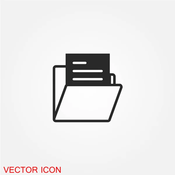 Dossiers Comptables Icône Plate Isolée Sur Fond Blanc Vecteur Illustration — Image vectorielle