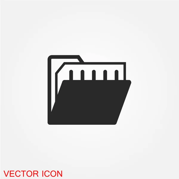 Dossier Comptable Icône Plate Isolée Sur Fond Blanc Vecteur Illustration — Image vectorielle