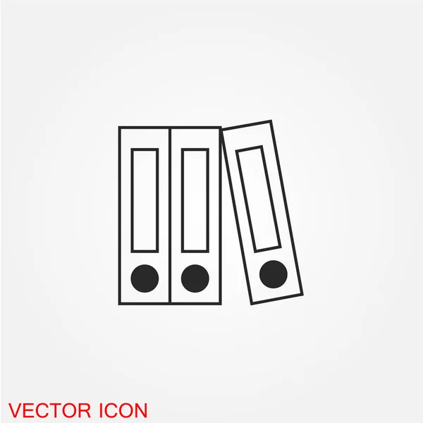 Buchhaltungsordner Flaches Symbol Isoliert Auf Weißem Hintergrund Vektor Illustration — Stockvektor