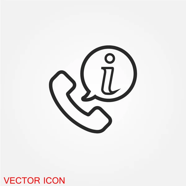 Телефон Пузырьком Речи Значок Инфо Знак Плоский Изолирован Белом Фоне — стоковый вектор