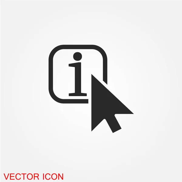 Pfeil Mit Informationsschild Flaches Symbol Isoliert Auf Weißem Hintergrund Vektor — Stockvektor
