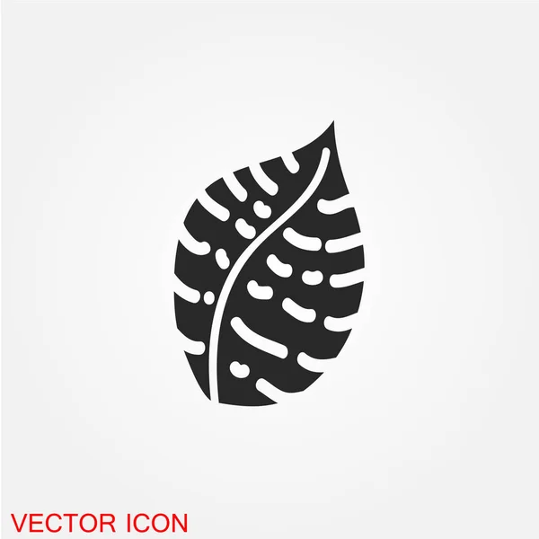 Feuille Arbre Icône Plate Isolée Sur Fond Blanc Vecteur Illustration — Image vectorielle