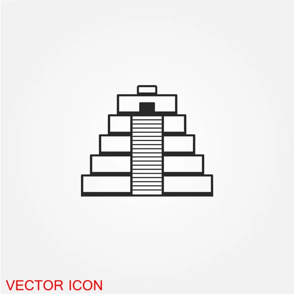 Ícone Plano Pirâmide Ilustração Vetorial — Vetor de Stock