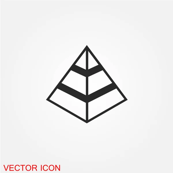 Pyramide Flaches Symbol Vektorillustration — Stockvektor