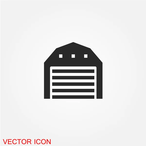 Garage Flaches Symbol Isoliert Auf Weißem Hintergrund Vektor Illustration — Stockvektor