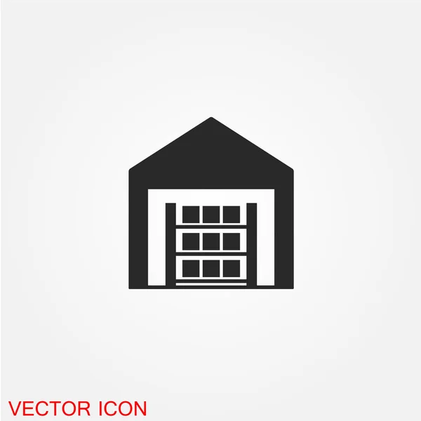 Garage Icona Piatta Isolato Sfondo Bianco Vettore Illustrazione — Vettoriale Stock