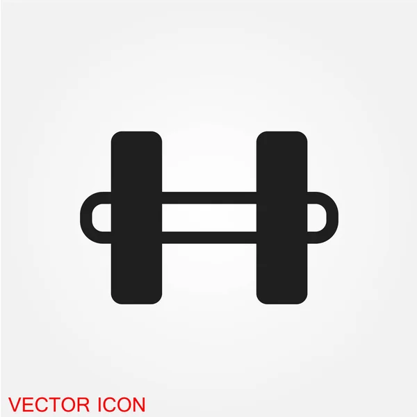 Sport Dumbbell Flat Icon Isolado Fundo Branco Vetor Ilustração — Vetor de Stock