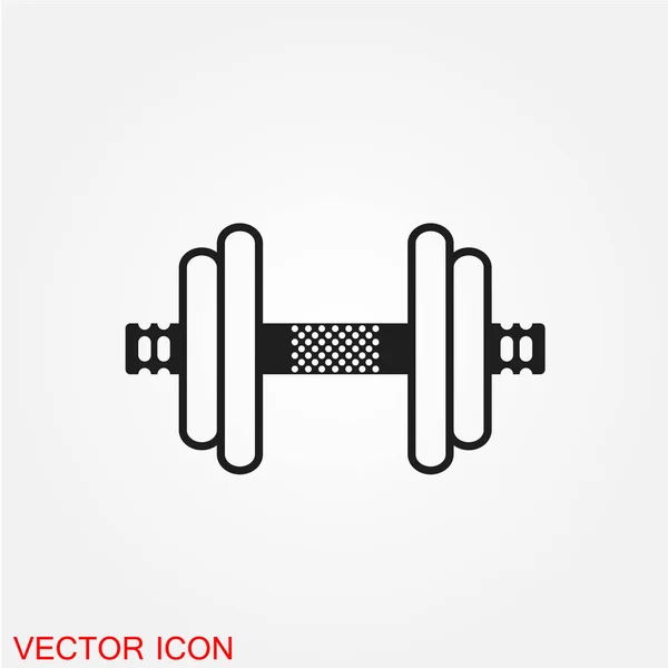 Sport Dumbbell Flat Icon Isolado Fundo Branco Vetor Ilustração — Vetor de Stock