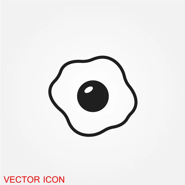 Icône Plat Oeuf Frit Illustration Vectorielle — Image vectorielle