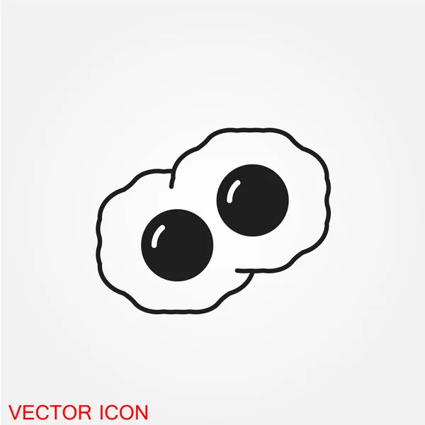 Huevos Fritos Icono Plano Vector Ilustración — Vector de stock