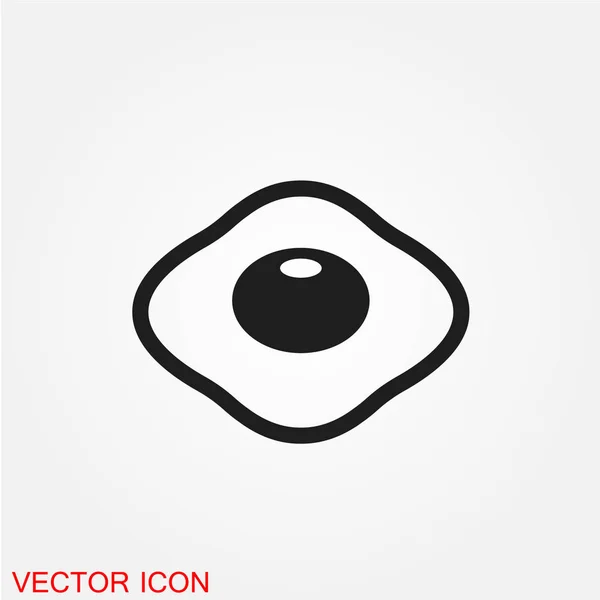 Icône Plat Oeuf Frit Illustration Vectorielle — Image vectorielle