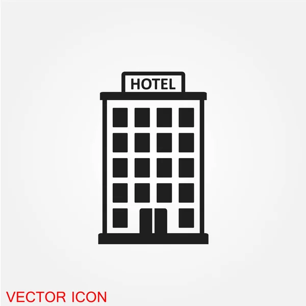 Иконка Здания Гостиницы Белом Фоне Вектор Иллюстрация — стоковый вектор