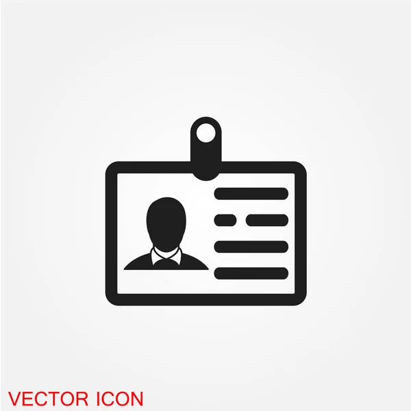Ausweiskarte Flaches Symbol Isoliert Auf Weißem Hintergrund Vektor Illustration — Stockvektor